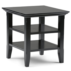 English Elm Acadian End Table In Black - Handcrafted Solid Wood With Open Shelves For Stylish, Versatile Storage B136P159687