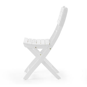 English Elm Outdoor Solid Acacia Wood Folding Patio Dining Chairs Set for Deck or Backyard 59328.00WHI