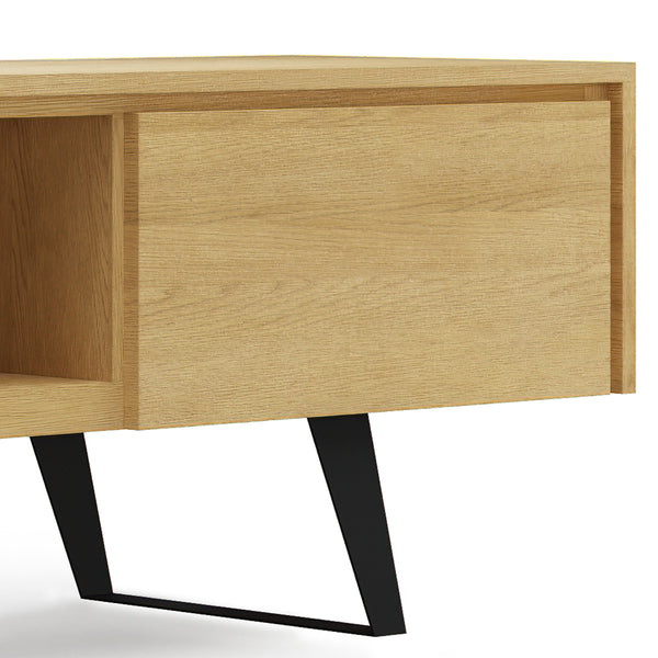 English Elm Lowry 72" Oak Tv Media Stand - Mid-Century Modern Design With Clever Storage & Cable Management B136P158888