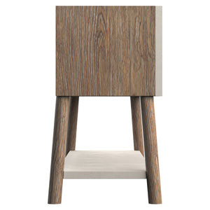 Bernhardt Bernhardt Casa Paros Sideboard With Sculptural Faux-Concrete Doors, Warm Wood Finish, Soft-Close Storage (69.63"W) 317131