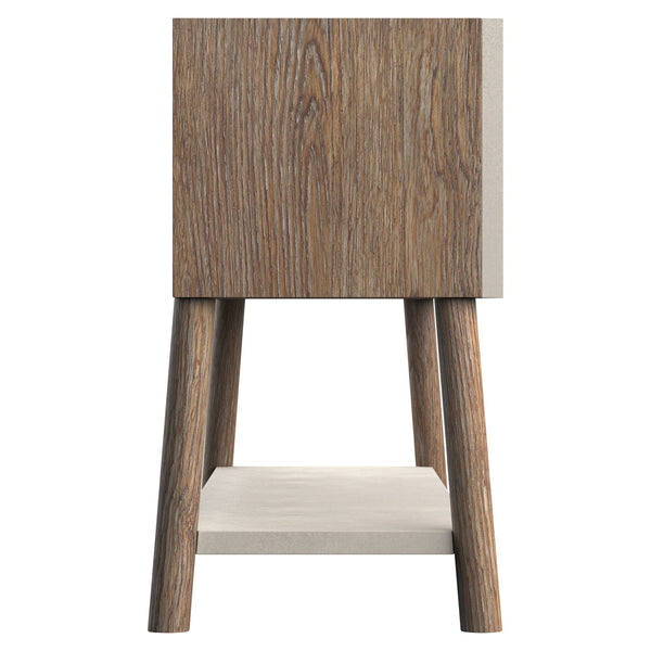 Bernhardt Bernhardt Casa Paros Sideboard With Sculptural Faux-Concrete Doors, Warm Wood Finish, Soft-Close Storage (69.63"W) 317131