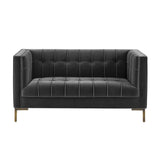 Steve Silver - Isaac - Stitch Velvet Loveseat - Gray