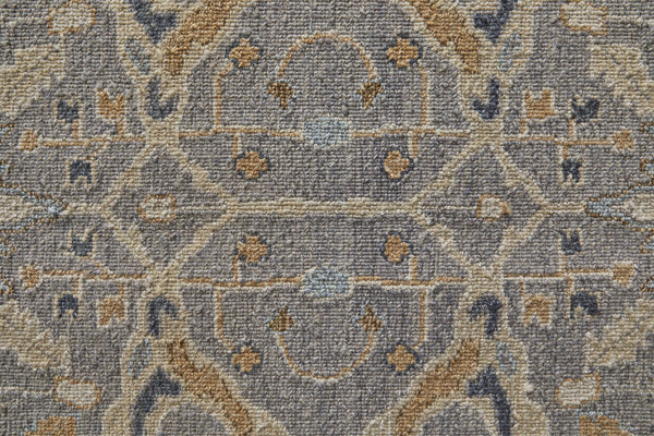 Feizy Rugs Corbitt Persian-inspired Hand Knotted Wool Rug - Elegant Low Pile Design For Timeless Spaces Gray,Gold Wool Cor0611fgrygldh50