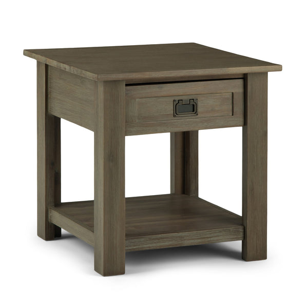 English Elm Monroe End Table - Handcrafted Distressed Grey Accent Piece With Storage For Living Spaces & More B136P158954
