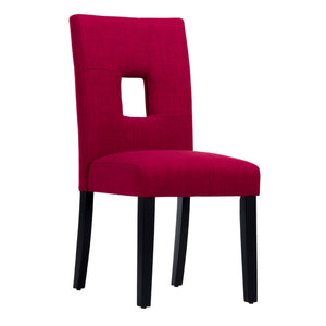 Homelegance By Top-Line Adalynn Keyhole Back Dining Chairs (Set of 2) Black Rubberwood