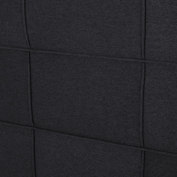 English Elm Christopher Knight Home® - Queen Tufted Linen Headboard with Piped Edges, Adjustable Height 48.5–53", Modern Waffle Stitch Plush Black 66868.00BLK