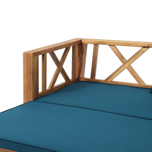 English Elm Christopher Knight Home® - Outdoor Extendable Acacia Wood Sofa Daybed - Versatile, Water-Resistant Lounge Chair For Patios 74327.00DT