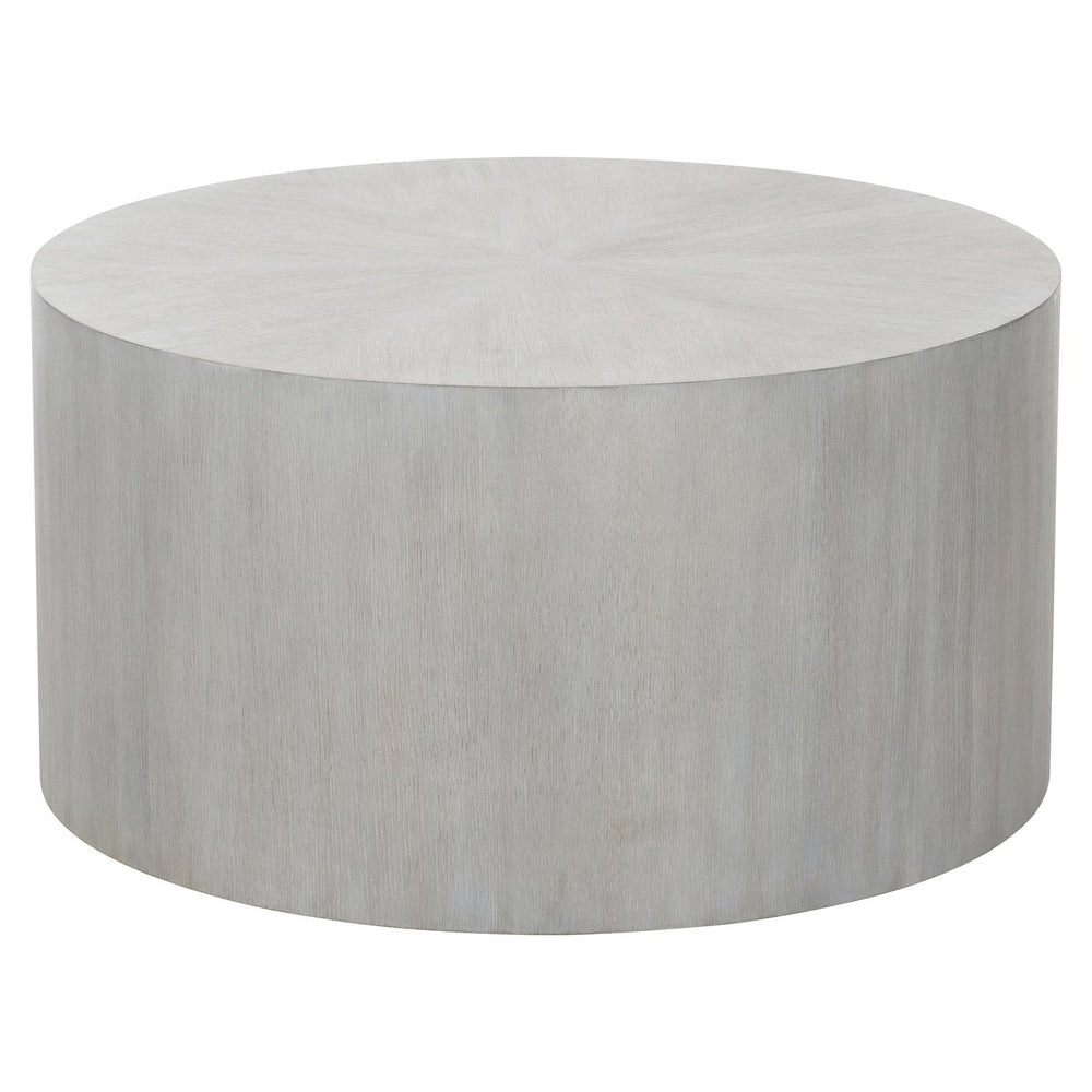 Bernhardt Bernhardt Thorne Round Cocktail Table 30" – White Oak Starburst Top, Drum Silhouette, Casters, Durable Finish 452015