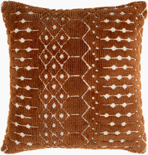 Surya Kabela Moroccan Global Style Accent Pillow - 18"X18", Durable Cotton Blend, Easy Care, Unique Home Decor Brown Polyester,Cotton Kbl003-2020