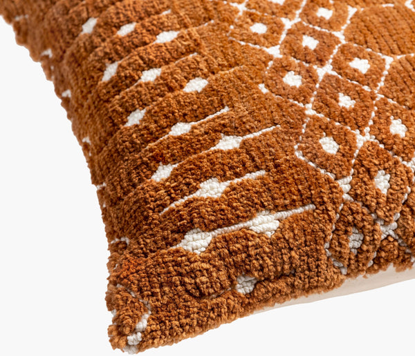 Surya Kabela Moroccan Global Style Accent Pillow - 18"X18", Durable Cotton Blend, Easy Care, Unique Home Decor Brown Polyester,Cotton Kbl003-2020