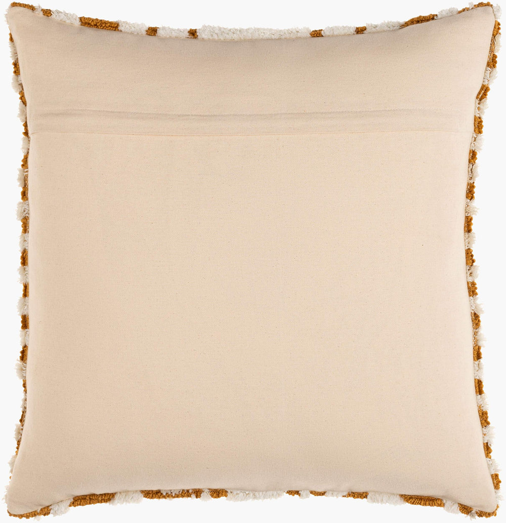 Surya Kabela Moroccan Global Style Accent Pillow - 18"X18", Durable Cotton Blend, Easy Care, Unique Home Decor Mustard Polyester,Cotton Kbl004-1818d