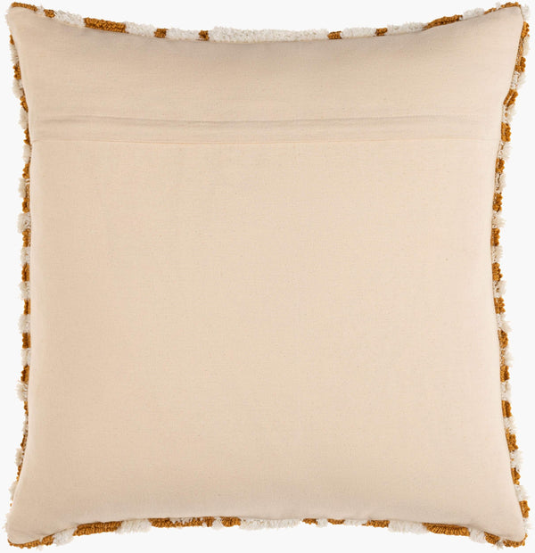 Surya Kabela Moroccan Global Style Accent Pillow - 18"X18", Durable Cotton Blend, Easy Care, Unique Home Decor Mustard Polyester,Cotton Kbl004-1818d