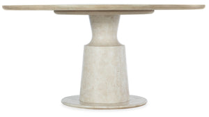 Hooker Furniture Cascade Sculpted Pedestal Dining Table In Brushed Taupe Oak Veneer, Distressed Transitional Style 6120-75203-80