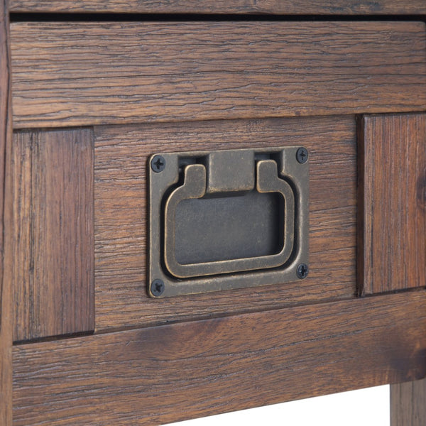 English Elm Monroe Narrow Side Table - Rustic Distressed Charcoal Finish With Storage Drawer And Shelf B136P158956