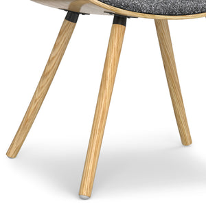 English Elm Malden Bentwood Dining Chair - Stylish Grey Woven Seat & Light Brown Frame For Modern Spaces B136P158908