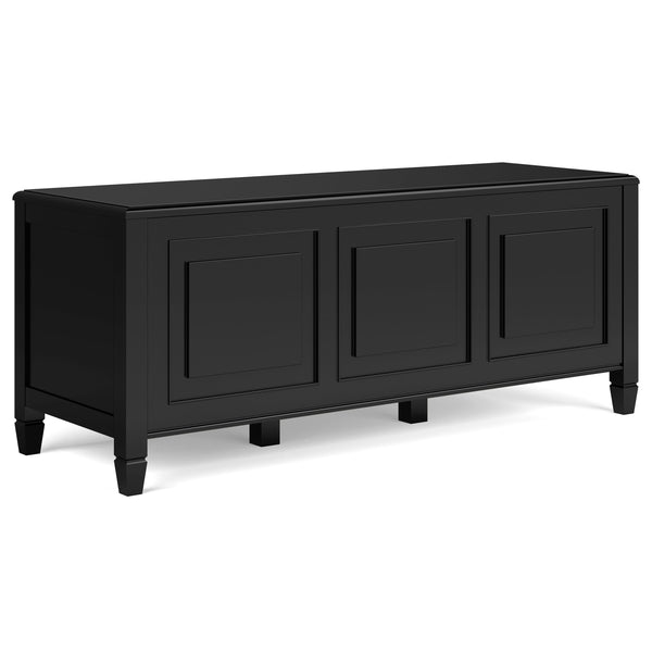 English Elm Connaught Storage Bench Trunk – Elegant Black Handcrafted Wood With Ample Hidden Storage & Style B136P158536