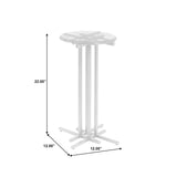 Glass Top Spot Table with Metal Base Pedestal Gray with Metal Finish P301550 Pulaski Furniture