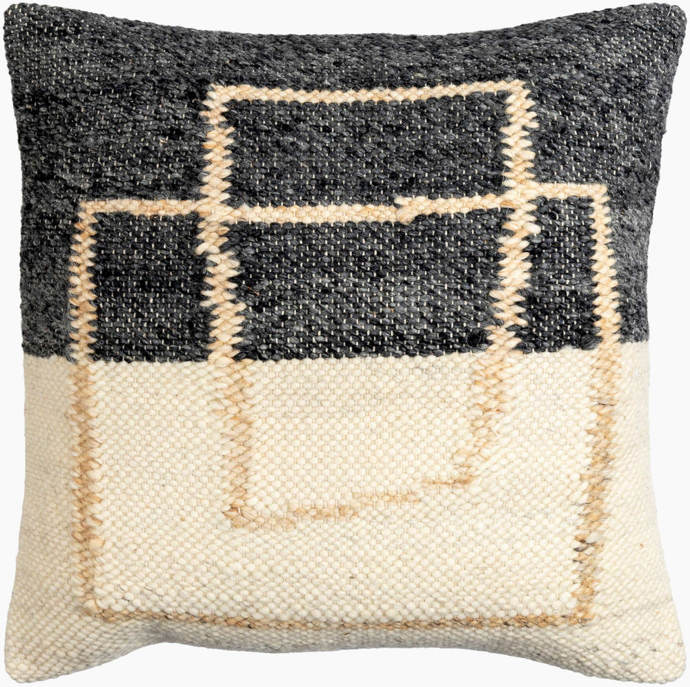 Surya Kambalny 18" X 18" Accent Pillow – Unique Wool & Cotton Blend For Stylish Home Decor & Comfort Beige Wool,Cotton,Cotton Kby001-2222p