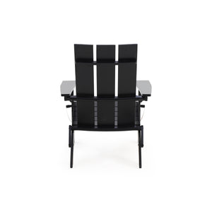 English Elm Zuma Solid Acacia Foldable Adirondack Chair Rustic Outdoor Lounger for Deck or Patio Black 68319.00BLK