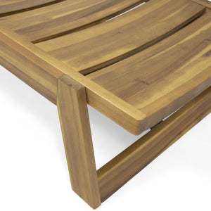 English Elm Maki Outdoor Acacia Hardwood Chaise Lounge Set Teak Wash Iron Accents Resort Style 70998.00