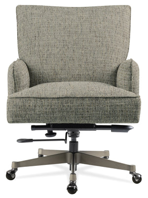Hooker Furniture Quinn Polyester Upholstered Executive Office Chair with Swivel Tilt and Pewter Metal Base EC426-400