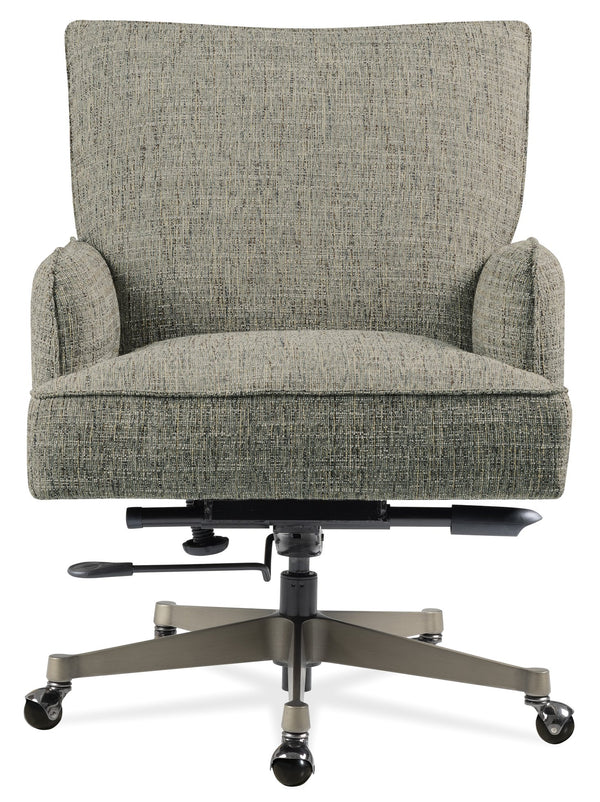 Hooker Furniture Quinn Polyester Upholstered Executive Office Chair with Swivel Tilt and Pewter Metal Base EC426-400