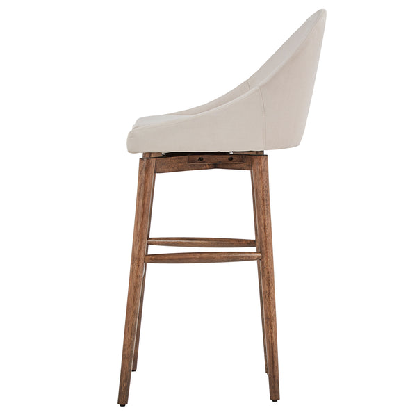 Homelegance By Top-Line Montague Mid-Century Wood Swivel Bar Height Stools (Set of 2) Beige Rubberwood