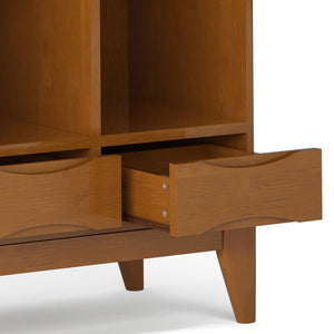English Elm Harper Cube Storage Unit With Drawers - Versatile Mid-Century Modern Design In Teak Brown Finish B136P158713