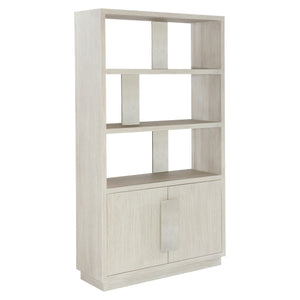 Bernhardt Bernhardt Ellis Etagere With Jicama White Oak & Nickel Cast Aluminum—Asymmetrical Bauhaus Display, 82"H 305128