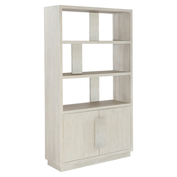 Bernhardt Bernhardt Ellis Etagere With Jicama White Oak & Nickel Cast Aluminum—Asymmetrical Bauhaus Display, 82"H 305128