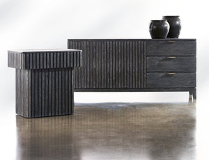 Bernhardt Bernhardt Menton Nightstand Rustic Modern Oak With Ribbed Detailing, Sutton Finish, Drawer & Smooth Top 352219