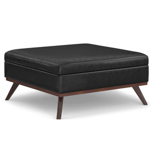 English Elm Owen Xl Square Coffee Table Ottoman - Stylish Distressed Black Storage & Seating Solution B136P159201-GIGA