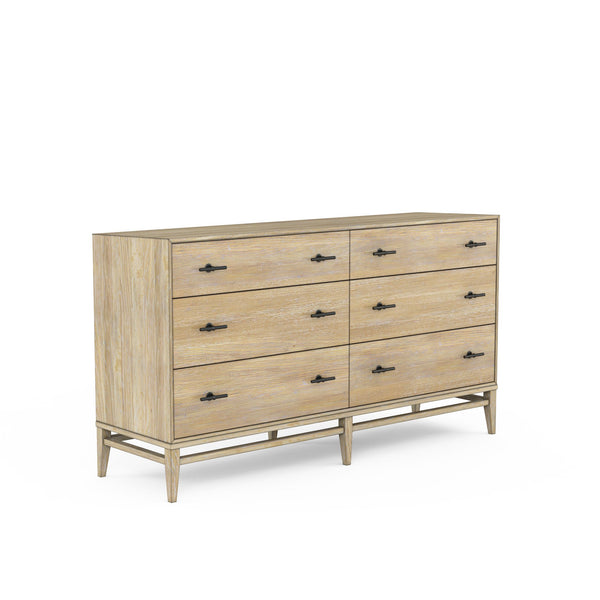 A.R.T. Furniture Frame Dresser - Elegant Six Drawer Chest In Chestnut Finish With Soft-close Glides & Cedar Lining Light Brown Ash & Poplar Solid,Plank,Effect Flakey & Quarter,Sawn Oak Veneer,Metal 278131-2335