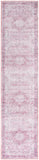 Nourison Washables NWB15 Machine Made Power-loomed Narrow Border Indoor Only Vintage  Rug Pink, Pink Front Base, 85% Polyester,9% Cotton,6% Other Fibers 99446994318