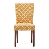 Homelegance By Top-Line Harmonn Moroccan Pattern Fabric Parsons Dining Chairs (Set of 2) Brown Rubberwood