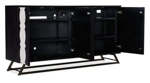 Hooker Furniture Commerce Moroccan Modern Credenza With Bone Inlay Doors, Antique Gold Base, Cable Management, 72" 7228-85087-99