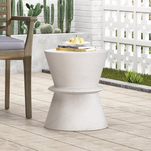 English Elm Outdoor Sculptural Concrete Pedestal Side Table for Modern Patios and Balconies 73452.00