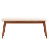 Homelegance By Top-Line Dakota Modern Tapered Upholstered Dining Bench Beige Wood