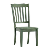 Homelegance By Top-Line Juliette Slat Back Wood Dining Chairs (Set of 2) Green Rubberwood