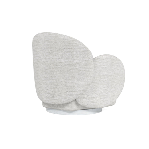 A.R.T. Furniture Rothko Swivel Chair - Contemporary Driftwood Barrel Design With Comfortable Foam Upholstery White Rubberwood Solids,Foam,Fabric,Metal 529516-5517