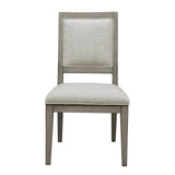 Essex Dining Chair Set of 2 - Transitional Armless Design in Dove Gray with Upholstered Comfort