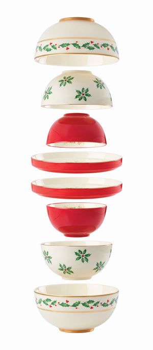 Lenox Holiday Luna 8-Piece Nesting Dinnerware Set Multi, IVORY PORCELAIN 893494