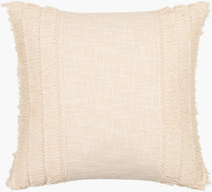 Surya Kandie Cotton Accent Pillow - 18"L X 18"W Rustic Charm For Cozy Cottage Living Spaces & Bedding Cream Cotton,Cotton Kde001-1818p