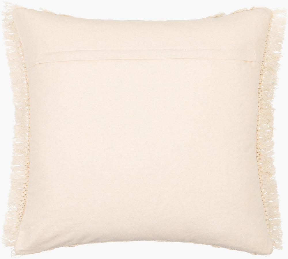 Surya Kandie Cotton Accent Pillow - 18"L X 18"W Rustic Charm For Cozy Cottage Living Spaces & Bedding Cream Cotton,Cotton Kde001-1818p