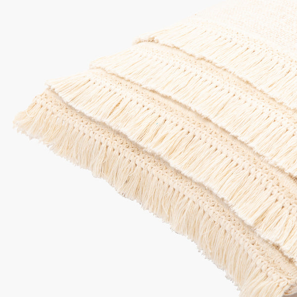 Surya Kandie Cotton Accent Pillow - 18"L X 18"W Rustic Charm For Cozy Cottage Living Spaces & Bedding Cream Cotton,Cotton Kde001-1818p
