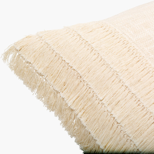 Surya Kandie Cotton Accent Pillow - 18"L X 18"W Rustic Charm For Cozy Cottage Living Spaces & Bedding Cream Cotton,Cotton Kde001-1818p