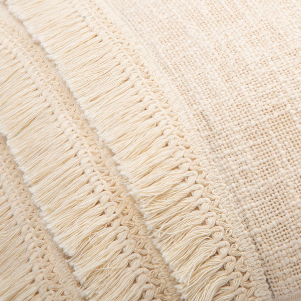 Surya Kandie Cotton Accent Pillow - 18"L X 18"W Rustic Charm For Cozy Cottage Living Spaces & Bedding Cream Cotton,Cotton Kde001-1818p