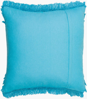 Surya Kandie Cotton Accent Pillow - 18"L X 18"W Rustic Charm For Cozy Cottage Living Spaces & Bedding Aqua Cotton,Cotton Kde002-2020p