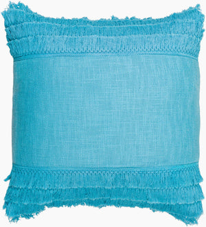 Surya Kandie Cotton Accent Pillow - 18"L X 18"W Rustic Charm For Cozy Cottage Living Spaces & Bedding Aqua Cotton,Cotton Kde002-2020p