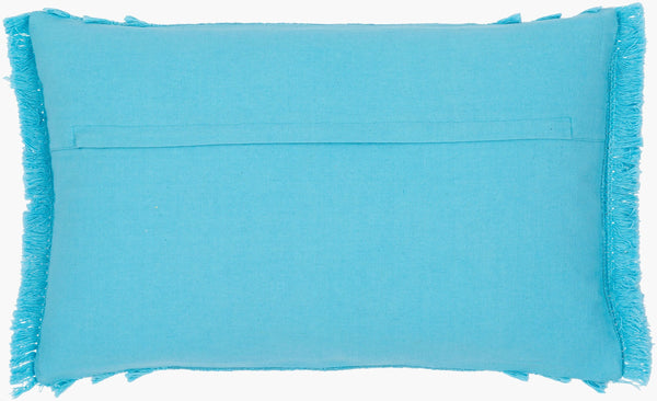 Surya Kandie Cotton Accent Pillow - 18"L X 18"W Rustic Charm For Cozy Cottage Living Spaces & Bedding Aqua Cotton,Cotton Kde002-2020p